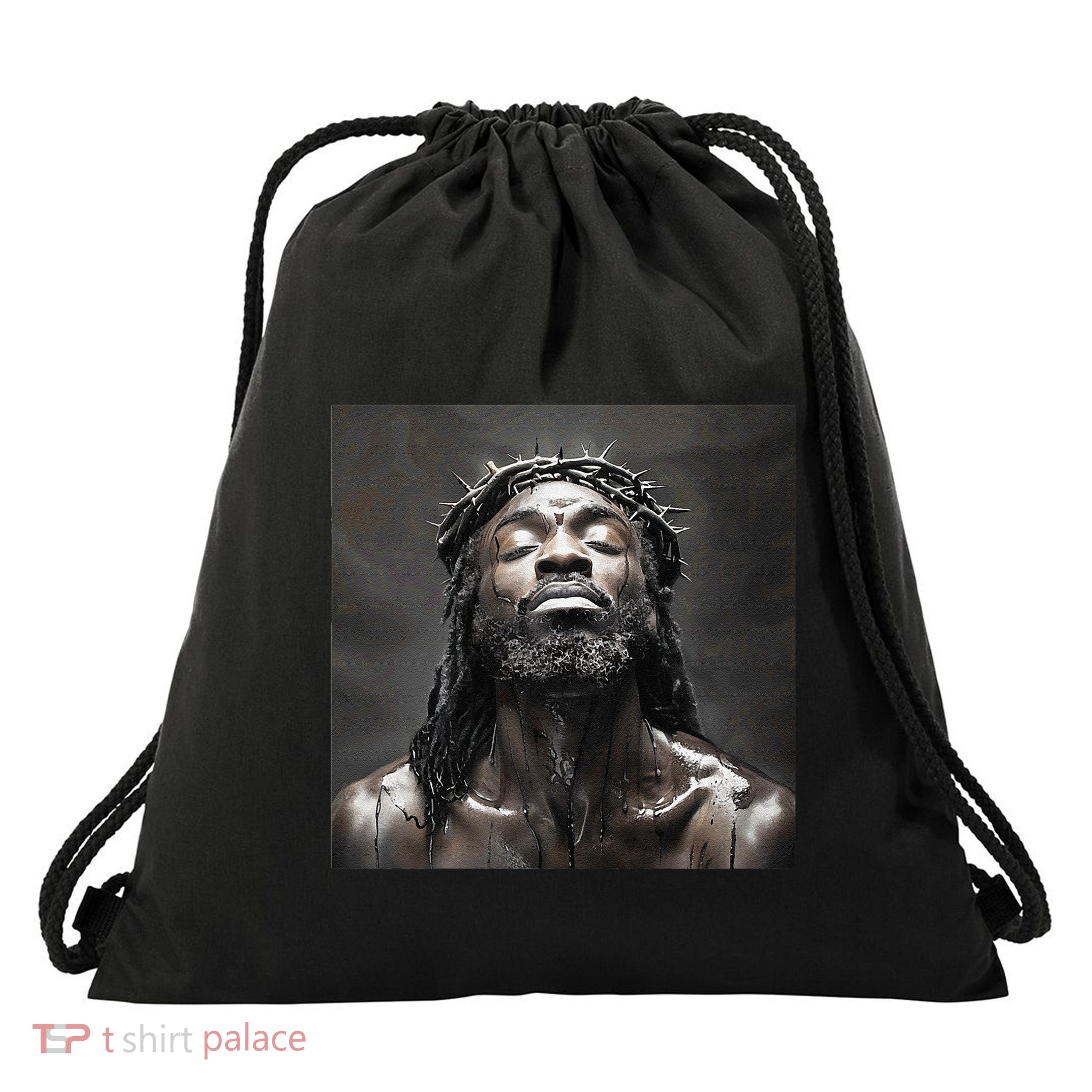 Black Jesus Christianity Church Christ Jesus Drawstring Bag