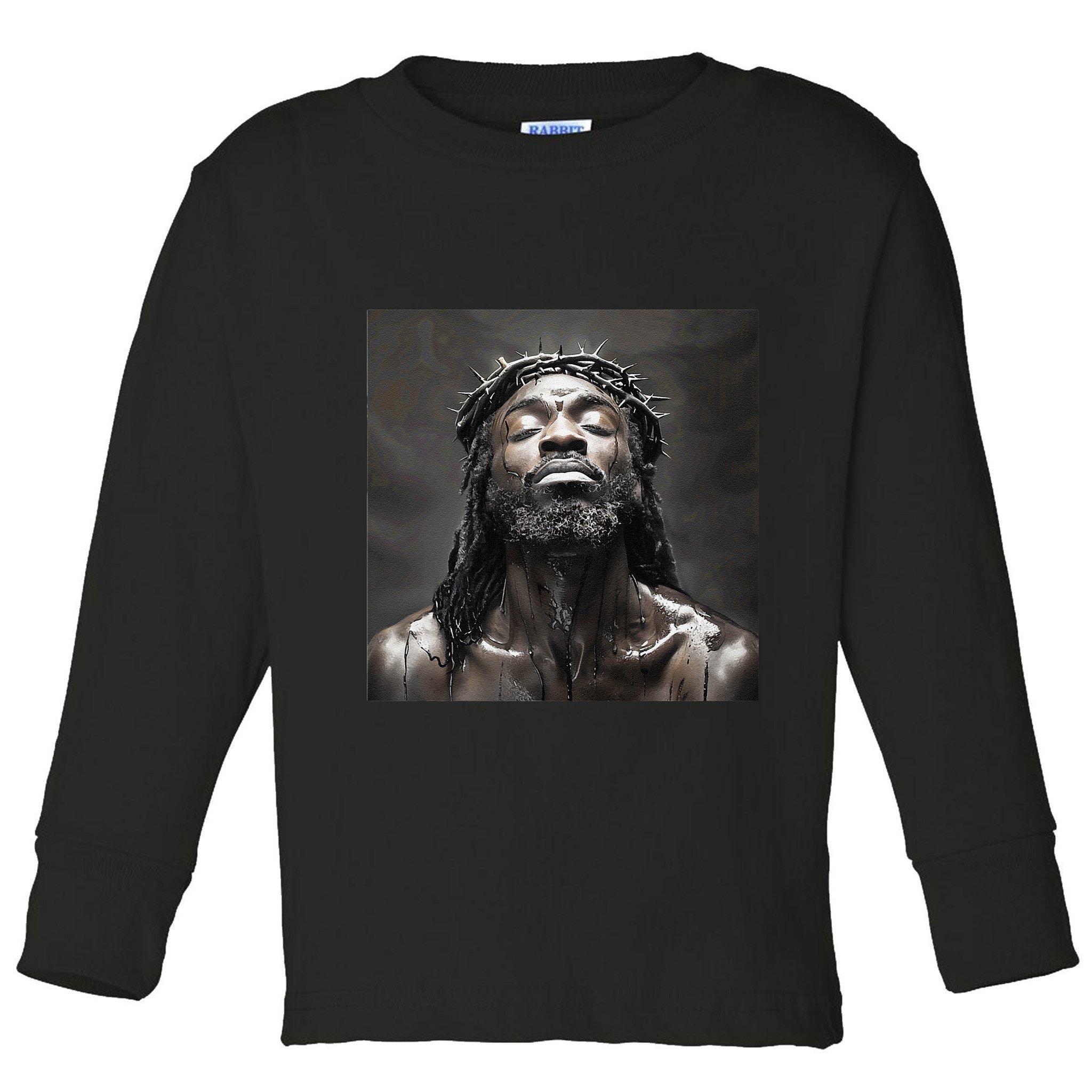Black Jesus Christianity Church Christ Jesus Toddler Long Sleeve Shirt