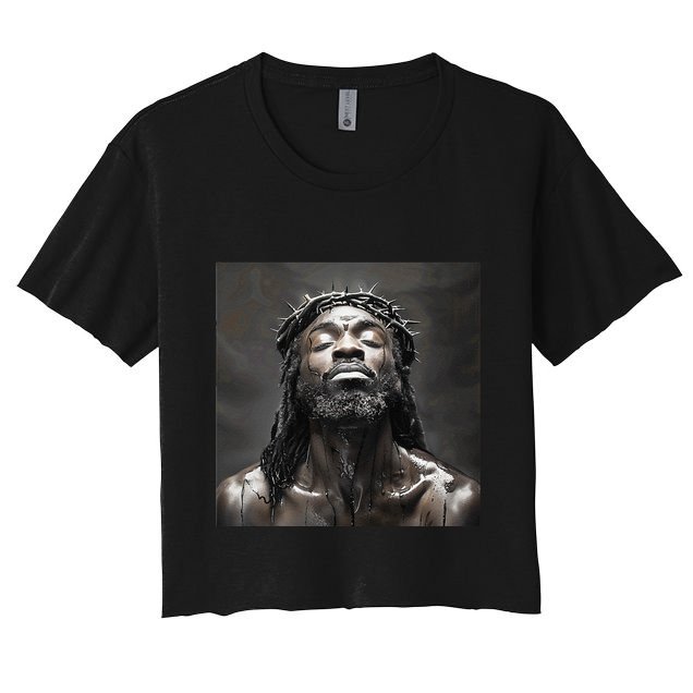 Black Jesus Christianity Church Christ Jesus Crop Top