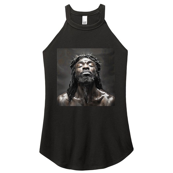 Black Jesus Christianity Church Christ Jesus Women's Perfect Tri Rocker Tank