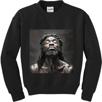 Black Jesus Christianity Church Christ Jesus Kids Sweatshirt