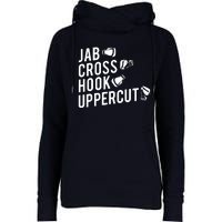 Boxing Jab Cross Hook Uppercut Boxer Tee Womens Funnel Neck Pullover Hood