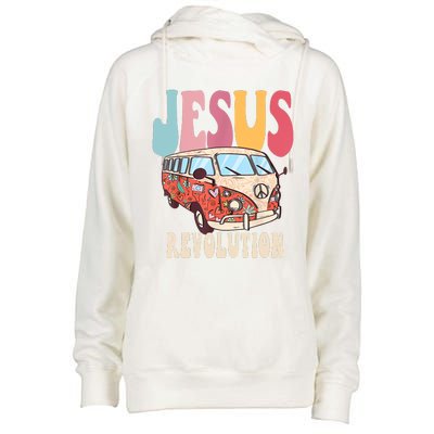 Boho JesusRevolution, Christian Faith Based Jesus Costume Womens Funnel Neck Pullover Hood