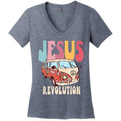 Boho JesusRevolution, Christian Faith Based Jesus Costume Women's V-Neck T-Shirt