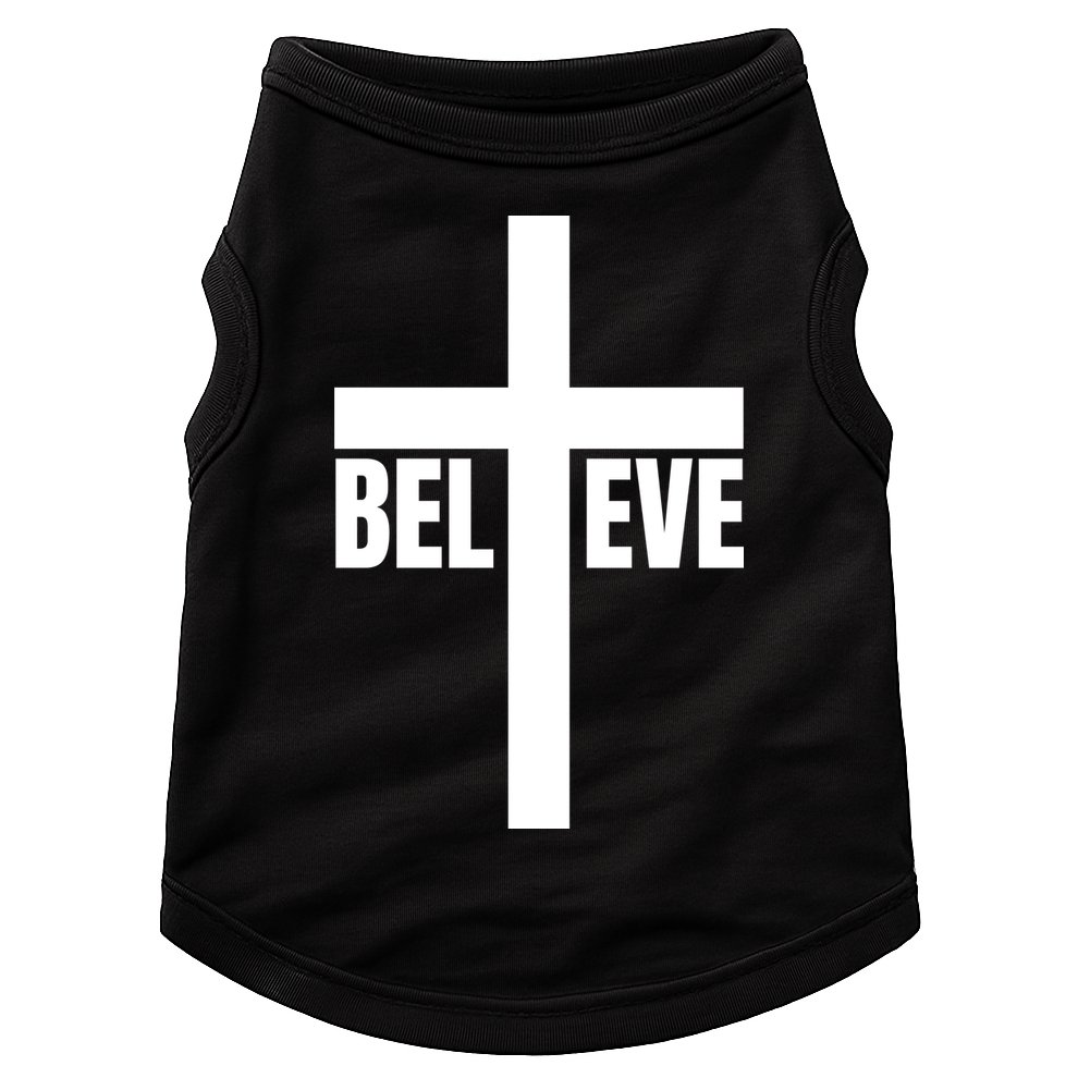 Believe Jesus Christ Cross Easter Faith Doggie Tank