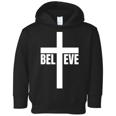 Believe Jesus Christ Cross Easter Faith Toddler Hoodie