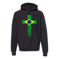 Brazil Jesus Cross Brazilian Faith Brasileiro Christian Premium Hoodie