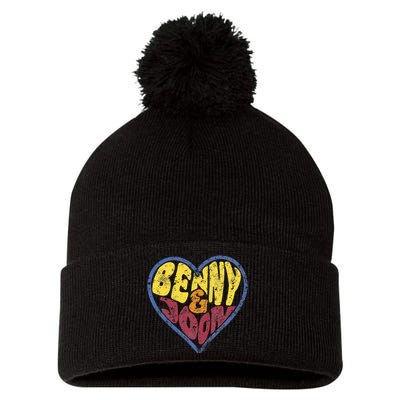 Benny & Joon Coorful Heart Shaped Pom Pom 12in Knit Beanie