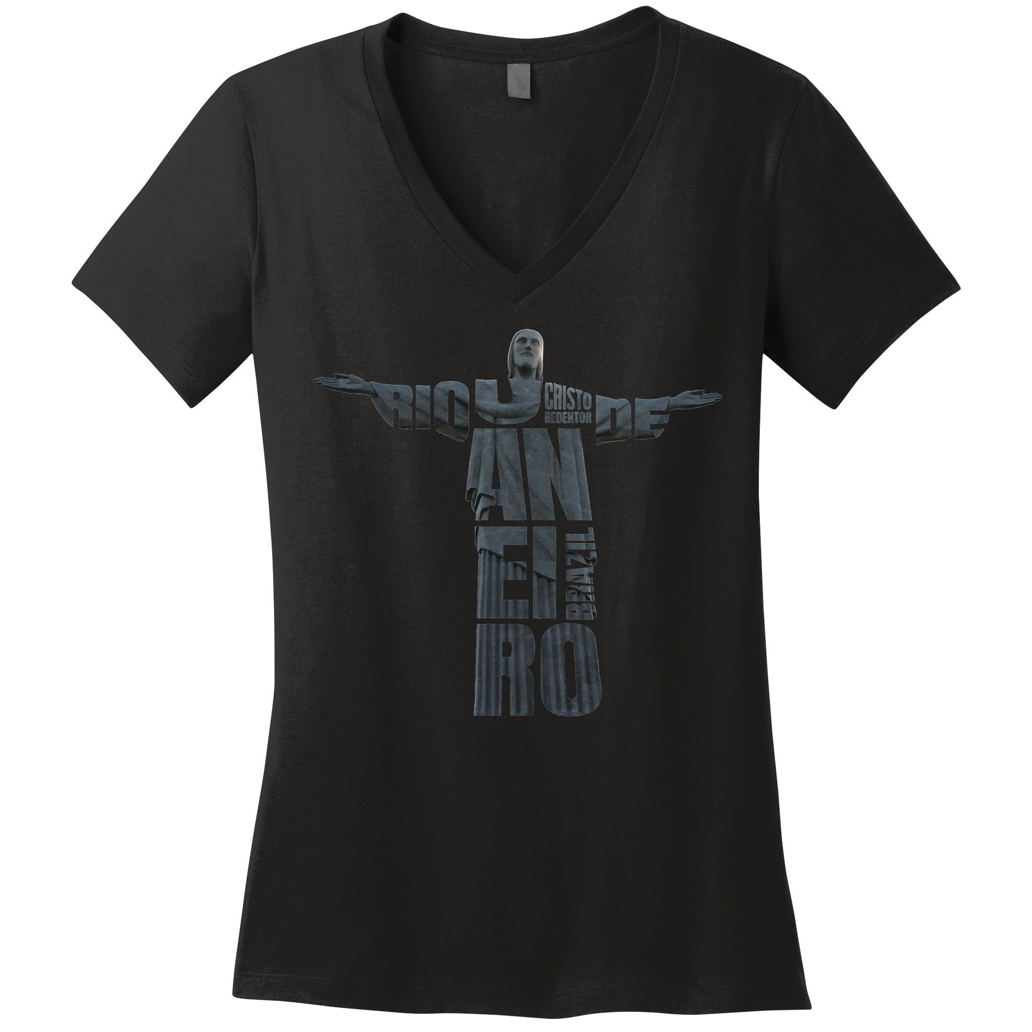 Brazil Jesus Christ Rio De Janeiro Cristo Souvenir Women's V-Neck T-Shirt