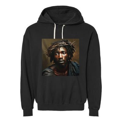 Black Jesus Christianity Church Christ Jesus Garment-Dyed Fleece Hoodie