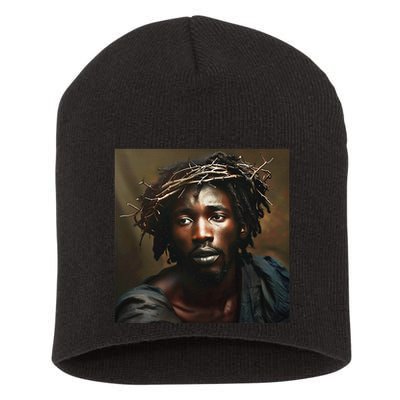 Black Jesus Christianity Church Christ Jesus Short Acrylic Beanie