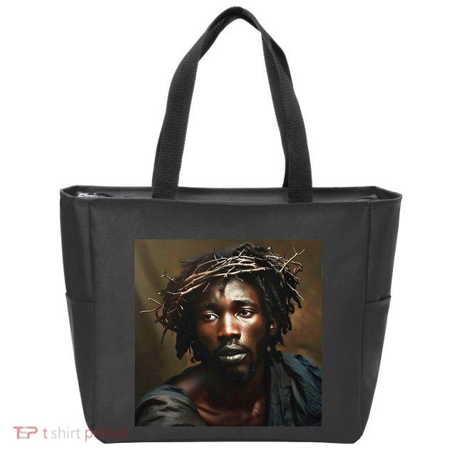 Black Jesus Christianity Church Christ Jesus Zip Tote Bag