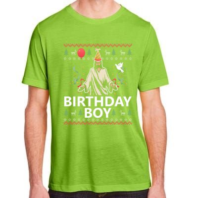 Birthday Jesus Christ Christmas Sweater Funny Jesus Gift Adult ChromaSoft Performance T-Shirt