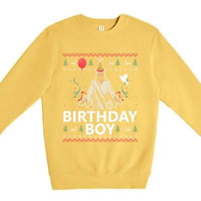 Birthday Jesus Christ Christmas Sweater Funny Jesus Gift Premium Crewneck Sweatshirt