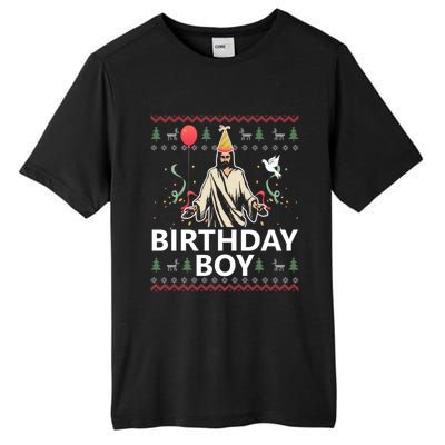 Birthday Jesus Christ Christmas Sweater Funny Jesus Gift Tall Fusion ChromaSoft Performance T-Shirt