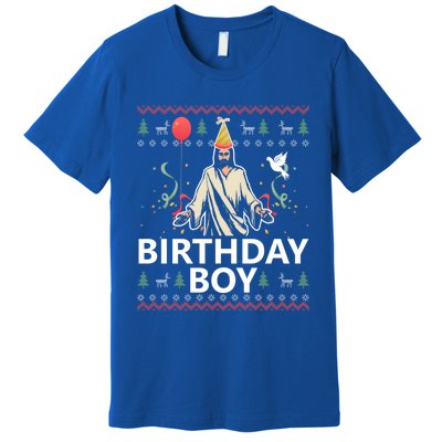 Birthday Jesus Christ Christmas Sweater Funny Jesus Gift Premium T-Shirt