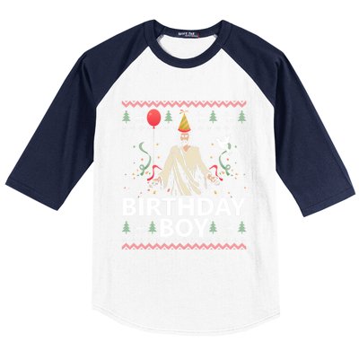 Birthday Jesus Christ Christmas Sweater Funny Jesus Gift Baseball Sleeve Shirt