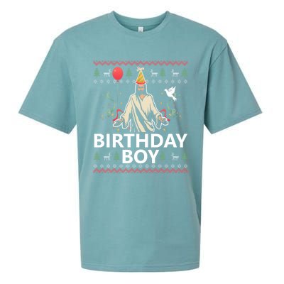 Birthday Jesus Christ Christmas Sweater Funny Jesus Gift Sueded Cloud Jersey T-Shirt