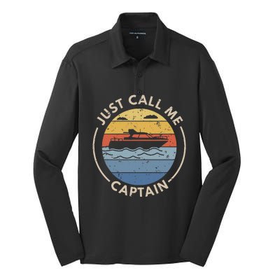 Boat Just Call Me Captain Silk Touch Performance Long Sleeve Polo