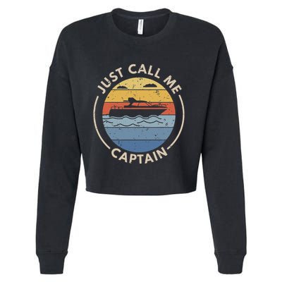 Boat Just Call Me Captain Cropped Pullover Crew