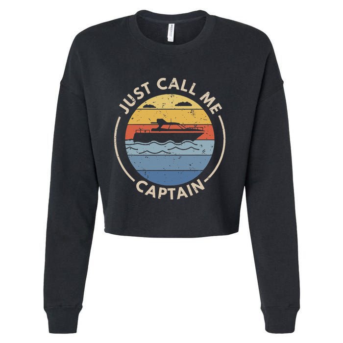 Boat Just Call Me Captain Cropped Pullover Crew