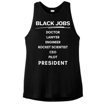 Black Jobs Doctor Lawyer Engineer Rocket Scientist Ceo Pilot Ladies PosiCharge Tri-Blend Wicking Tank