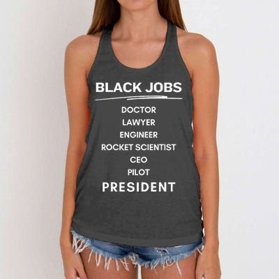 Black Jobs Doctor Lawyer Engineer Rocket Scientist Ceo Pilot Women's Knotted Racerback Tank