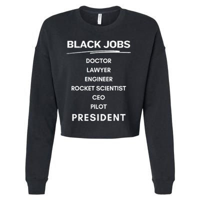 Black Jobs Doctor Lawyer Engineer Rocket Scientist Ceo Pilot Cropped Pullover Crew