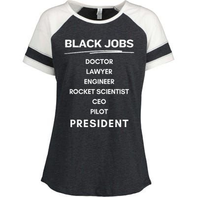 Black Jobs Doctor Lawyer Engineer Rocket Scientist Ceo Pilot Enza Ladies Jersey Colorblock Tee