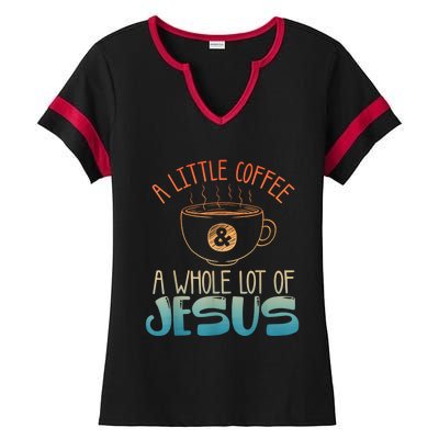 Best Jesus Design For Women Christian Coffee Lover Ladies Halftime Notch Neck Tee