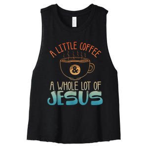 Best Jesus Design For Women Christian Coffee Lover Women's Racerback Cropped Tank