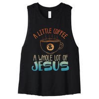 Best Jesus Design For Women Christian Coffee Lover Women's Racerback Cropped Tank