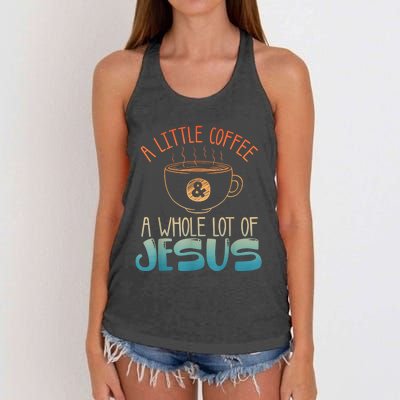 Best Jesus Design For Women Christian Coffee Lover Women's Knotted Racerback Tank