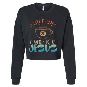 Best Jesus Design For Women Christian Coffee Lover Cropped Pullover Crew