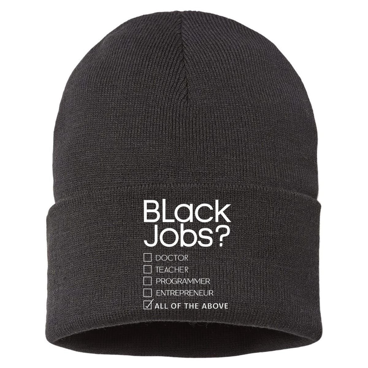 Black Job Definition Black Politics Black Professionals Sustainable Knit Beanie