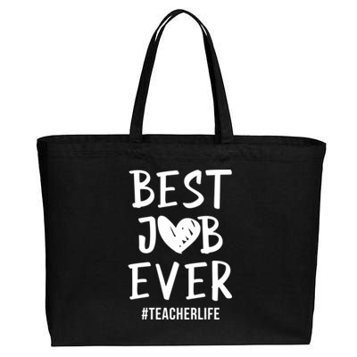 Best Job Ever Teacher Life Gift 1St Grade Teacher Gift Cotton Canvas Jumbo Tote