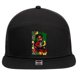 Big Junenth Energy Ancestors Melanin Black African Meaningful Gift 7 Panel Mesh Trucker Snapback Hat