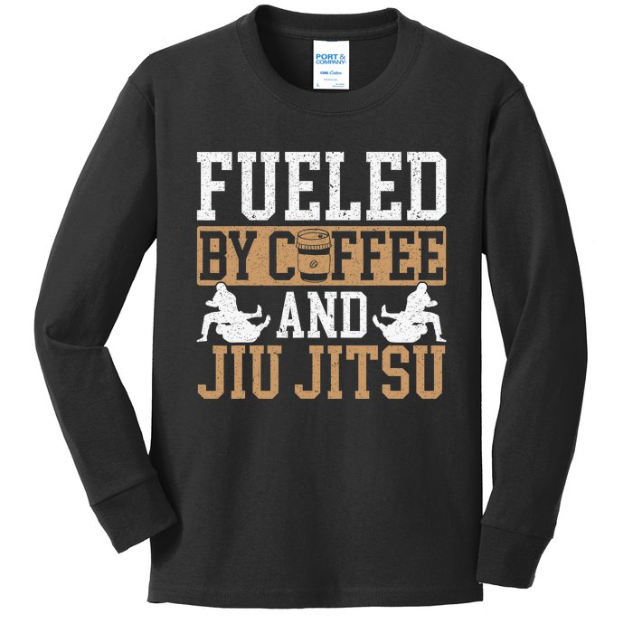 Brazilian Jiu-jitsu Enjoy American Coffee Jiu-jitsu BJJ Kids Long Sleeve Shirt