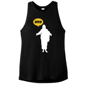 Brb Jesus Easter Sunday Ladies PosiCharge Tri-Blend Wicking Tank