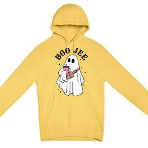 Boo Jee Funny Halloween Shopaholic Ghost Premium Pullover Hoodie