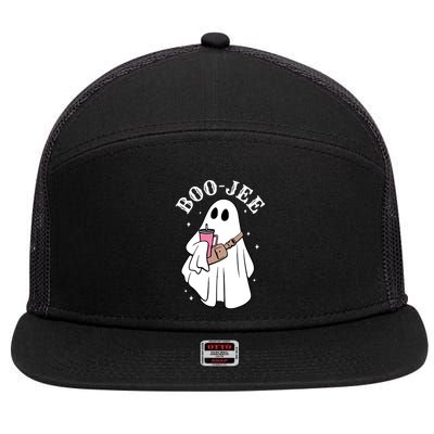 Boo Jee Funny Halloween Shopaholic Ghost 7 Panel Mesh Trucker Snapback Hat