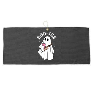 Boo Jee Funny Halloween Shopaholic Ghost Large Microfiber Waffle Golf Towel