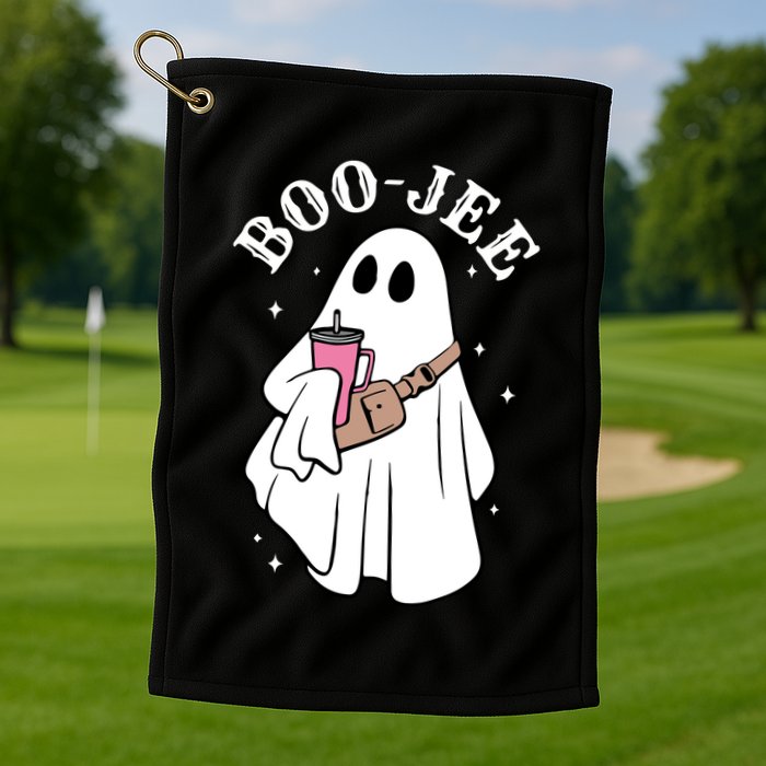 Boo Jee Funny Halloween Shopaholic Ghost Golf Towel