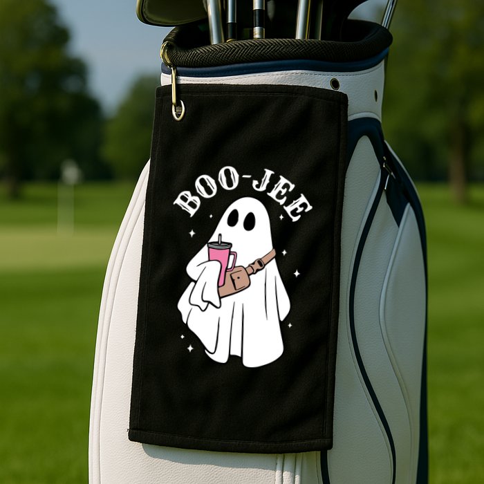 Boo Jee Funny Halloween Shopaholic Ghost Golf Towel