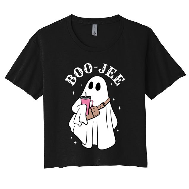 Boo Jee Funny Halloween Shopaholic Ghost Crop Top