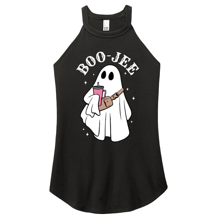 Boo Jee Funny Halloween Shopaholic Ghost Women's Perfect Tri Rocker Tank