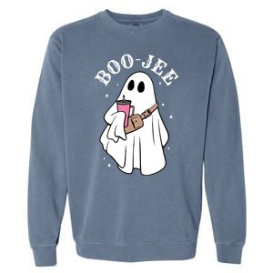 Boo Jee Funny Halloween Shopaholic Ghost Garment-Dyed Sweatshirt