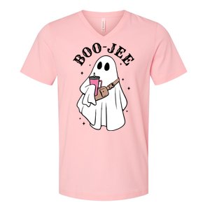 Boo Jee Funny Halloween Shopaholic Ghost V-Neck T-Shirt