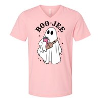 Boo Jee Funny Halloween Shopaholic Ghost V-Neck T-Shirt