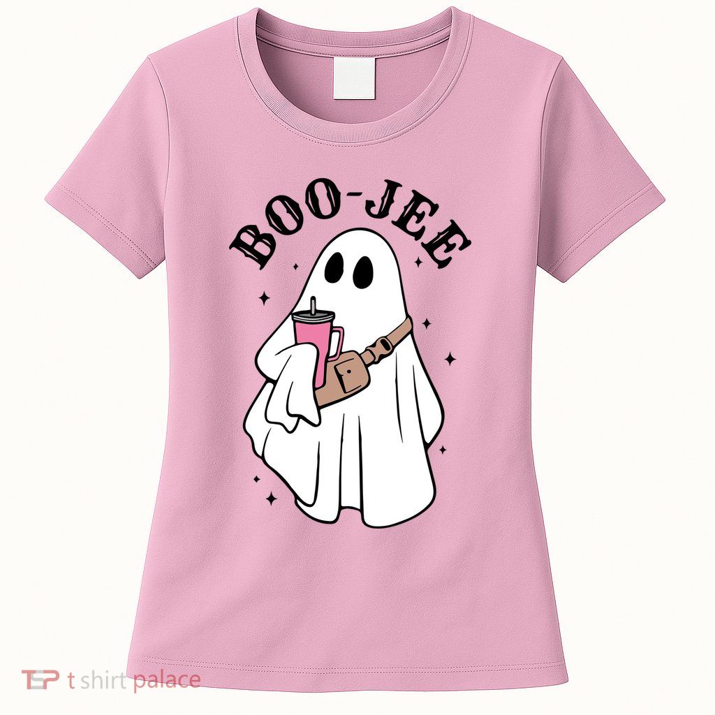 Boo Jee Funny Halloween Shopaholic Ghost Womens T-Shirt